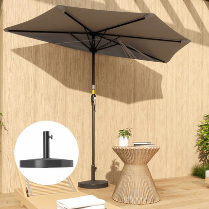 Concrete Half-Round Umbrella Base, 32/38/48mm Pole