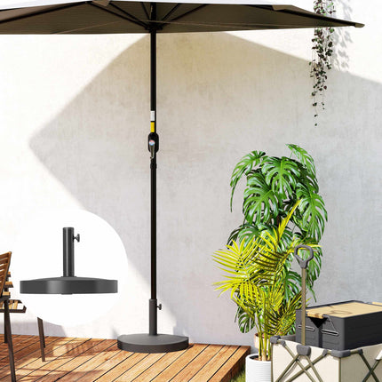 Concrete Half-Round Umbrella Base, 32/38/48mm Pole