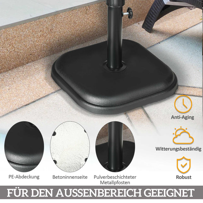 Betonschirmständer 11 kg, quadratisch, passend für 32–38 mm Stangen