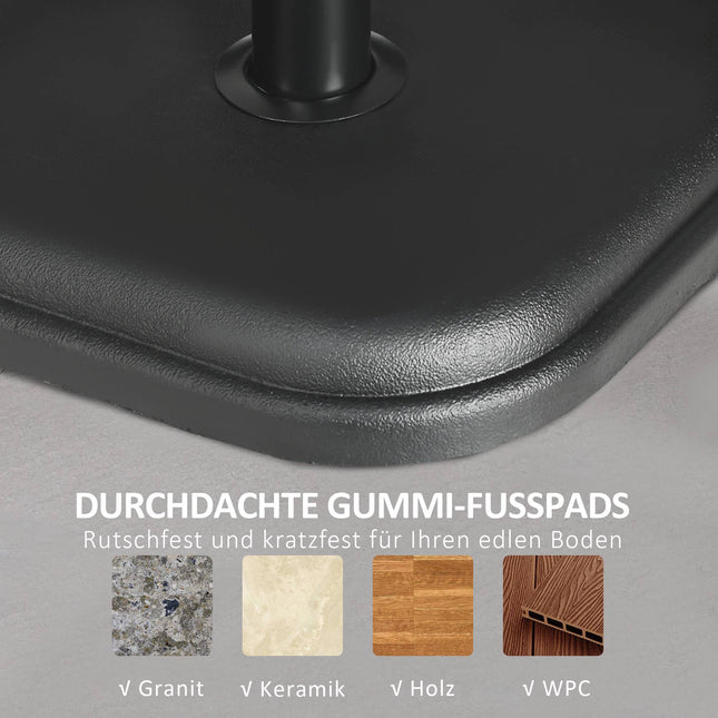 Betonschirmständer 11 kg, quadratisch, passend für 32–38 mm Stangen