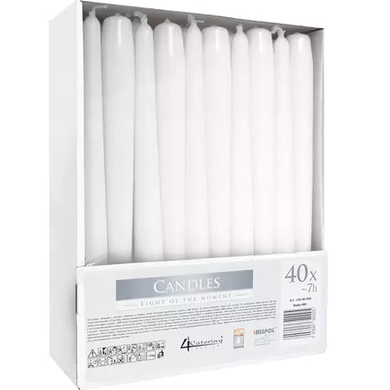 Kegelkerze weiß - 40er Set