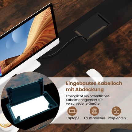 Konferenční stůl 180x90 cm pro 8-10 osob, vedení kabelů