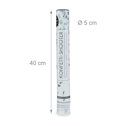 Confetti cannon 40 cm silver