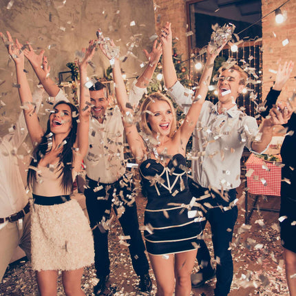 Confetti cannon 40 cm silver