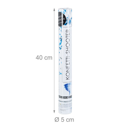 Konfettikanone blau und silber