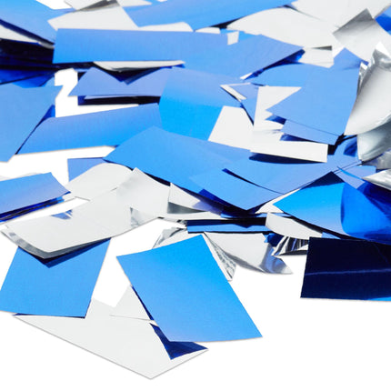 Konfettikanone blau und silber