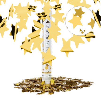 Konfettikanone goldene Sterne
