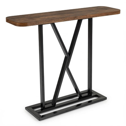 Konsolentisch 100 cm, Rustikales Braun, Metallgestell