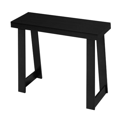 Console Table, 36 x 12 In Narrow 2-Tier Shelf, Black