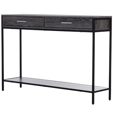 Stahl-Konsolentisch mit Schubladen und Ablage, 120 x 30 x 81,5 cm
