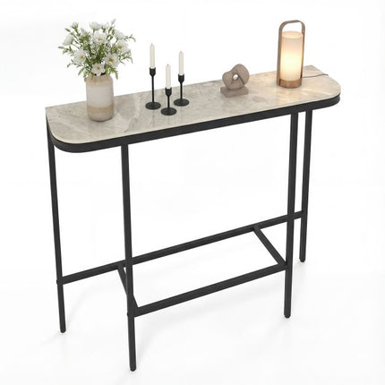 Konsolentisch – Platte in Marmoroptik, Metallgestell, 110x30cm