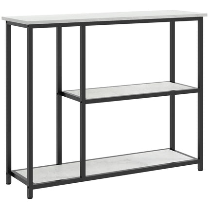 White console table in steel - 2 levels, anti-tip - 100x30x80 cm
