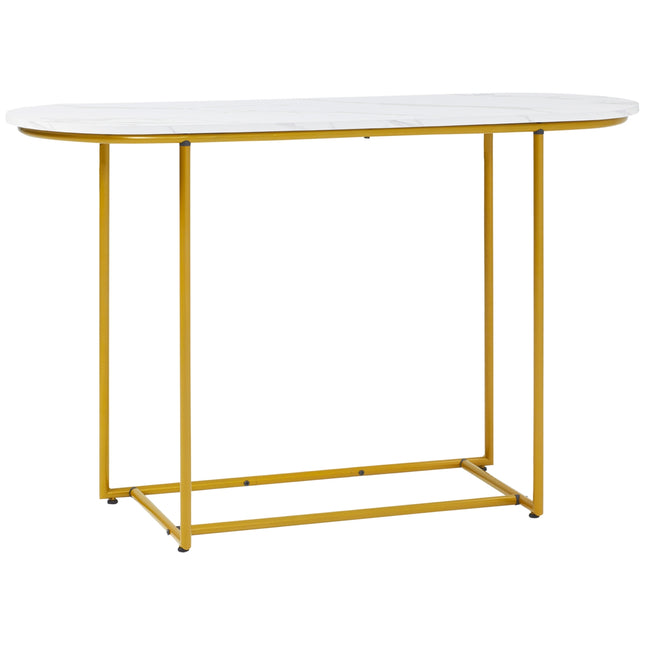 Moderne Konsole - Stahl, weiß & gold, 120x40x75 cm