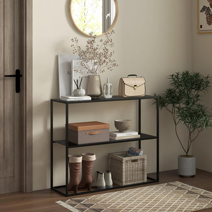 Stahlkonsole, 2-etagiges Design, 90x30x75 cm