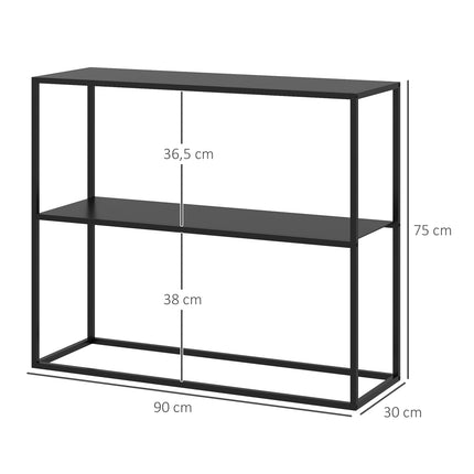 Stahlkonsole, 2-etagiges Design, 90x30x75 cm