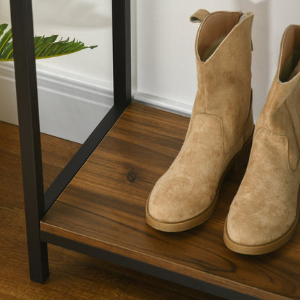 Metal console table with 2 shelves and tip protection
