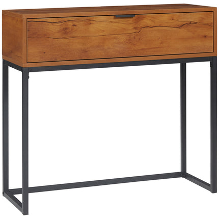 Industrieller Konsolentisch mit Schublade – Stahl & Natur, 80x30x76 cm