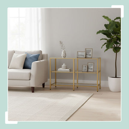 Console Table with 3 Glass Shelves – Modern Design