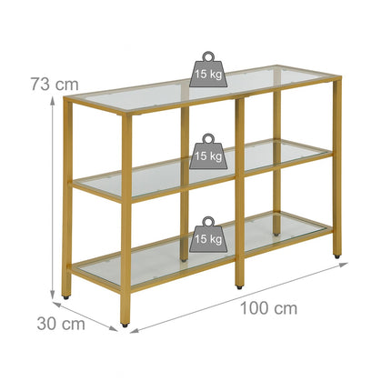 Console Table with 3 Glass Shelves – Modern Design
