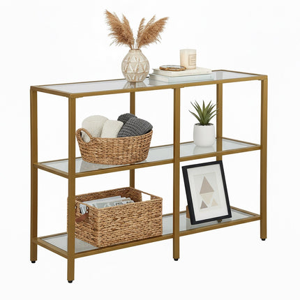 Console Table with 3 Glass Shelves – Modern Design