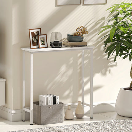 Console Table with Adjustable Feet, Anti-Tip, 75x24x76 cm, White
