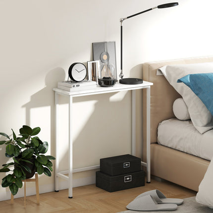 Console Table with Adjustable Feet, Anti-Tip, 75x24x76 cm, White