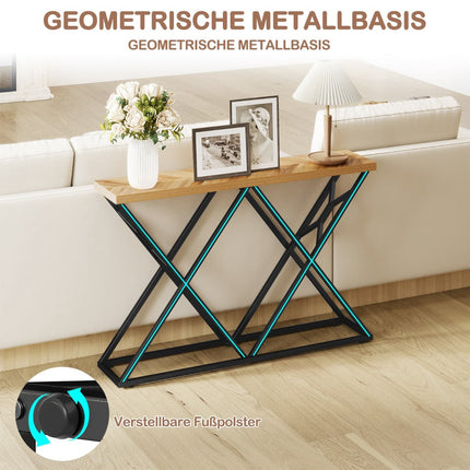 Konsolentisch mit geometrischem Metallgestell, 140 cm
