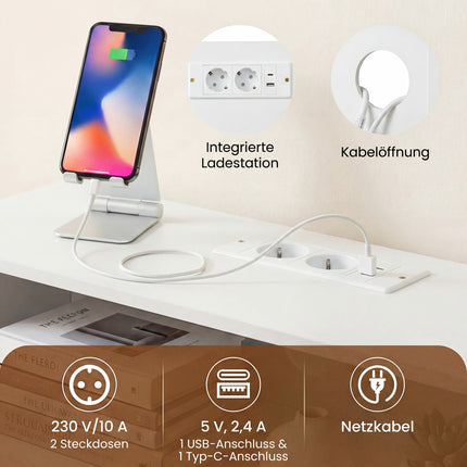 Konsolentisch mit LED-Beleuchtung und Ladestation