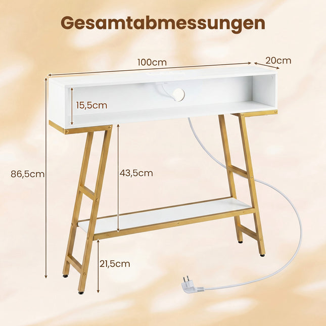 Konsolentisch mit LED-Beleuchtung und Ladestation
