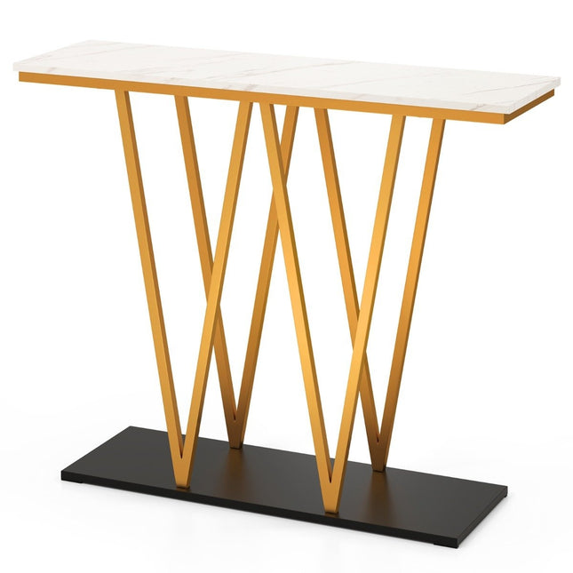 Konsolentisch mit Marmor-Optik & Metallgestell