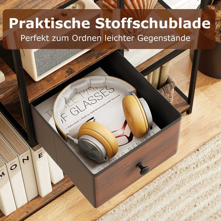 Konsolentisch mit Stauraum, Industriestil, Braun