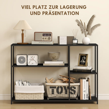 Konsolentisch, 4 Ebenen, Stahlgestell, Schwarz