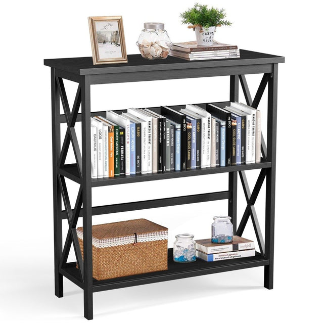 Konsolentisch aus Holz mit Kippschutz und stabilem Gestell. Moderner Beistelltisch 79 x 32 x 86 cm schwarz