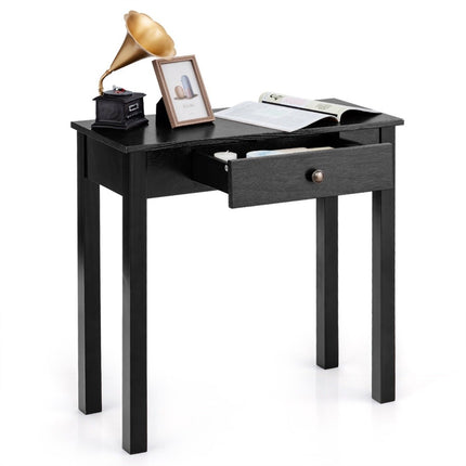 Console table with drawer, entrance table, narrow industrial side table made of wood 71 x 30 x 71cm black