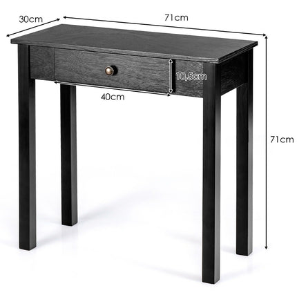 Console table with drawer, entrance table, narrow industrial side table made of wood 71 x 30 x 71cm black