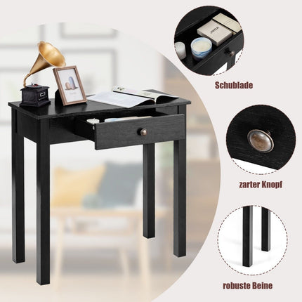 Console table with drawer, entrance table, narrow industrial side table made of wood 71 x 30 x 71cm black