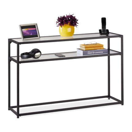 Console table with glass shelf