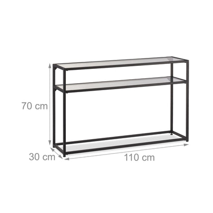 Console table with glass shelf