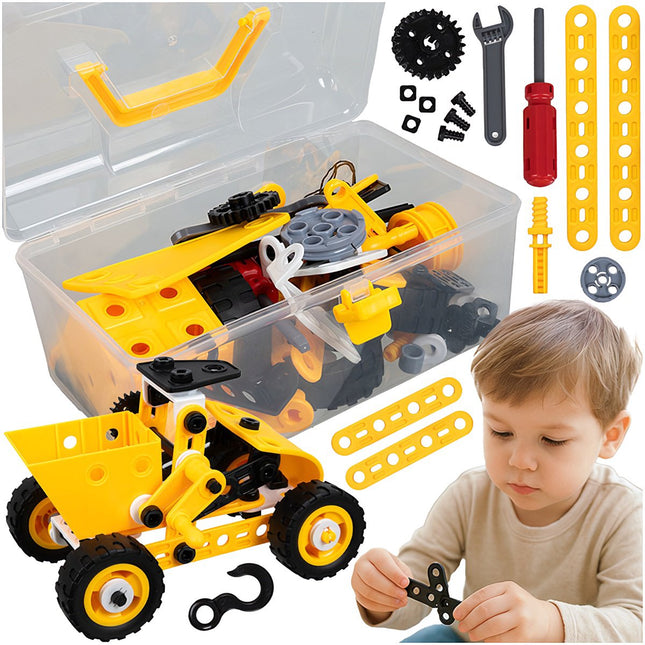 Bausteine-Set, 100 Teile, Fahrzeuge, Lernspielzeug