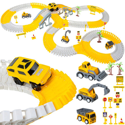Baustellen-Autobahn-Set mit 255 Teilen für Kinder