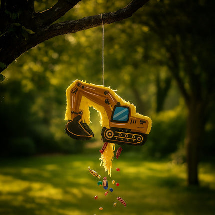 Construction Vehicle Piñata Set with Bat & Mask