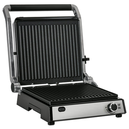 Elektrokontaktgrill, 2000 W, regelbarer Thermostat, klappbar