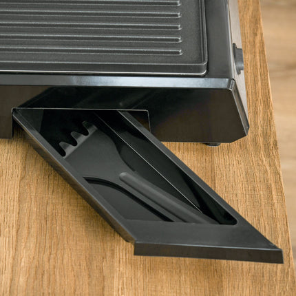 Elektrokontaktgrill, 2000 W, regelbarer Thermostat, klappbar