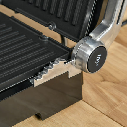 Elektrokontaktgrill, 2000 W, regelbarer Thermostat, klappbar
