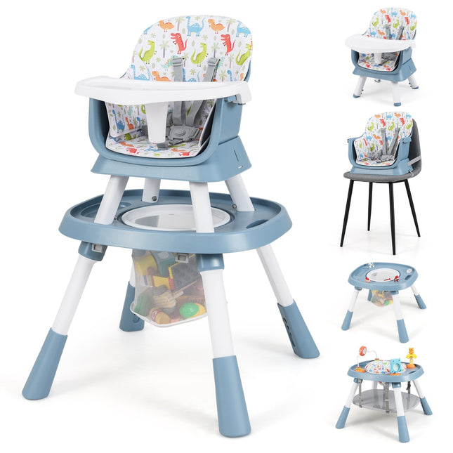 Wandelbarer 16-in-1 Babyhochstuhl mit Tablett und Gurt