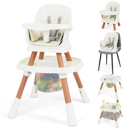 Convertible 16-in-1 High Chair with Tray & 5-Point Harness