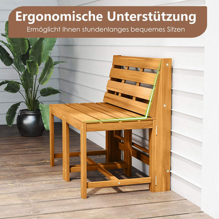 Verwandelbare 3-in-1 Gartenbank- und Tischgarnitur aus Akazienholz
