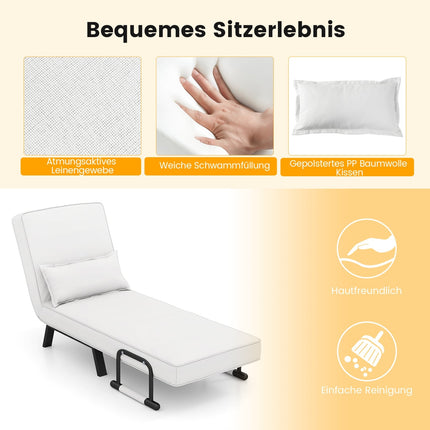 Verwandelbarer 4-in-1 Schlafstuhl mit verstellbarer Rückenlehne