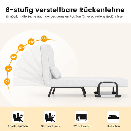 Verwandelbarer 4-in-1 Schlafstuhl mit verstellbarer Rückenlehne