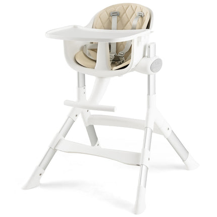 Wandelbarer Babyhochstuhl, 4-in-1, 5-fach höhenverstellbar, Beige
